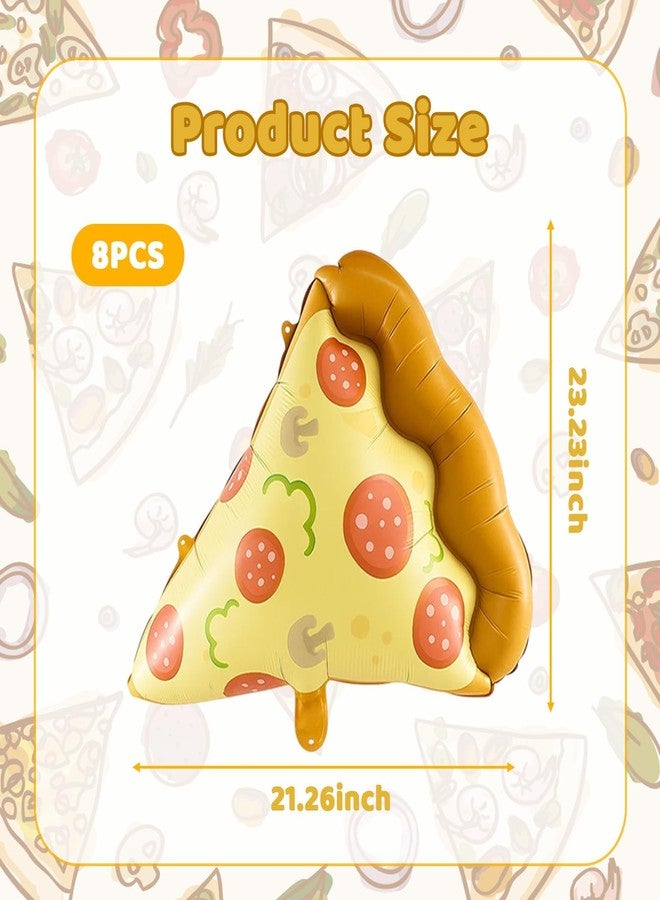 CZFSWT 8Pcs Pizza Balloons, Pizza Party Decorations for Birthday, Pizza Birthday Balloons Suitable for Theme Party Decoration and Photography - Image 2